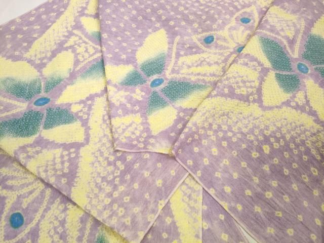 ∴ 上 夏物 浴衣 有松鳴海絞り 反物 着尺 舞蝶文 綿 kh 6 浴衣反物 浴衣 着物 浴衣