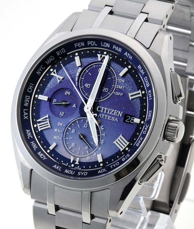 シチズン CITIZEN アテッサ ディア AT 8240-66 L H 800-A 1 CDW 06 ブルー クオーツ 電波ソーラー 世界 1700本 商品番号 A-159636