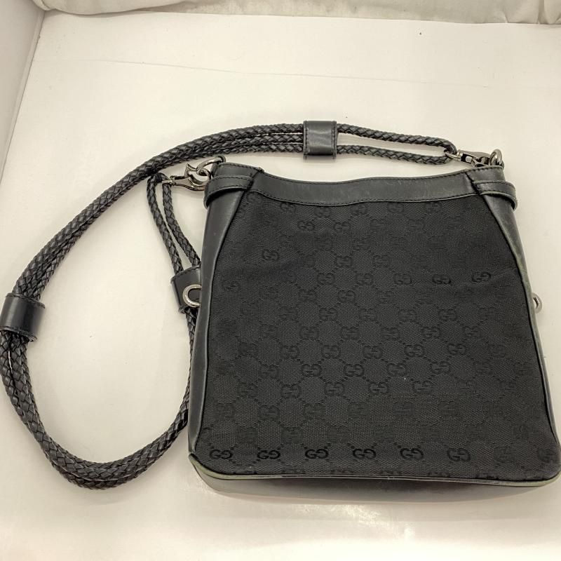 GUCCI GGキャンバス ワンショルダー 編み込みハンドル 黒 109106 グッチ 91