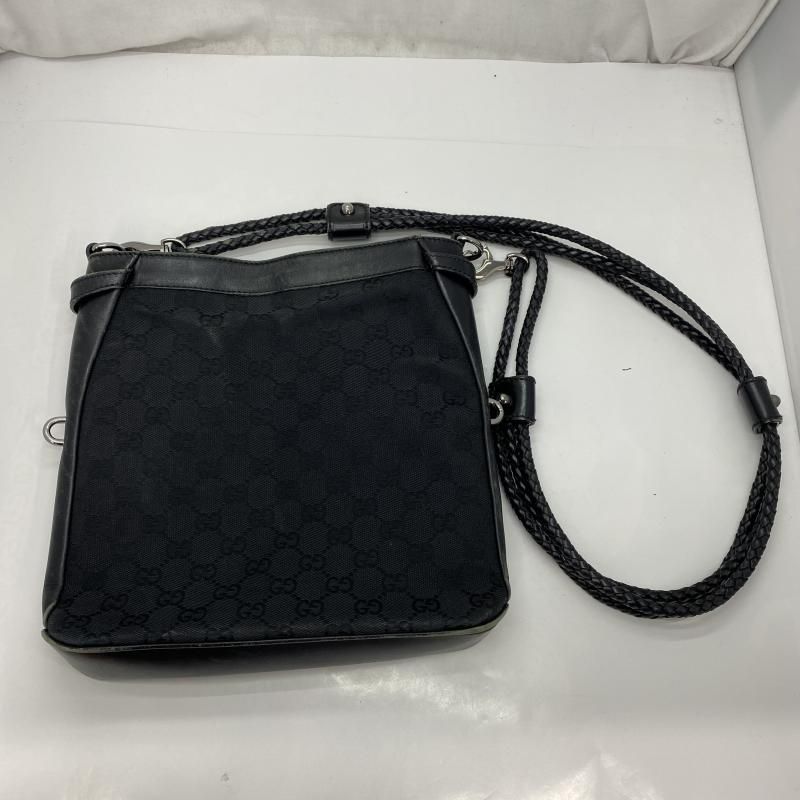 GUCCI GGキャンバス ワンショルダー 編み込みハンドル 黒 109106 グッチ 91