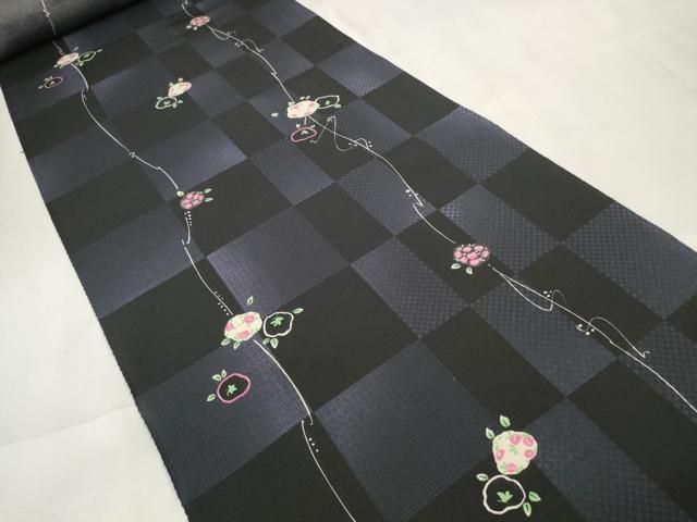 上 小紋 反物 着尺 格子舞花文 kh 6