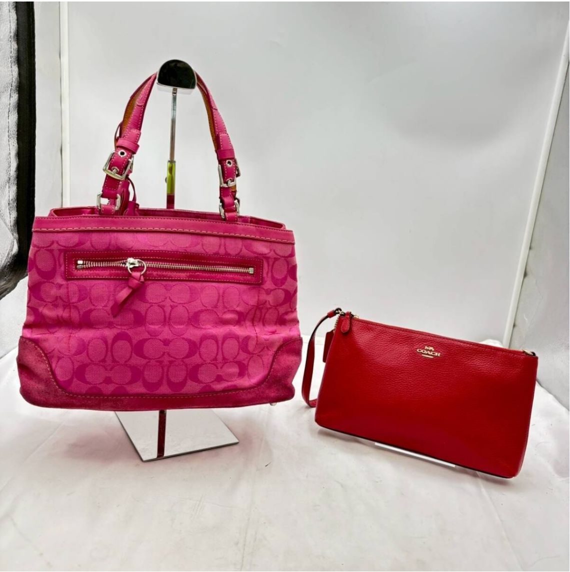 ❗️✨バッグ2点セット✨❗️】 COACH コーチ レッドレザークラッチ