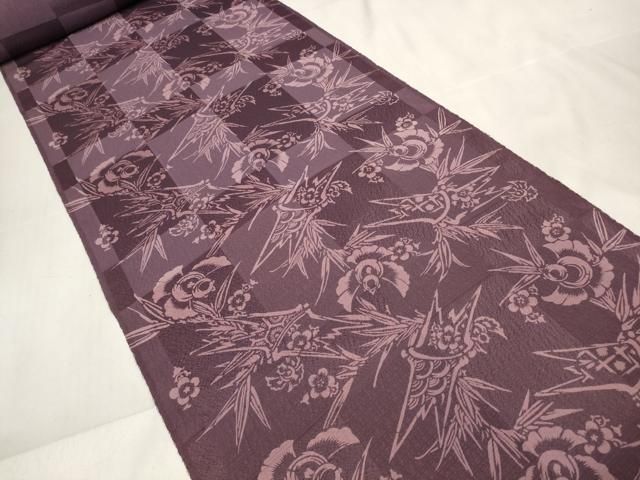 上 手染屋 吉兵衛 小紋 反物 着尺 ふくら雀 笹竹文 kh 6