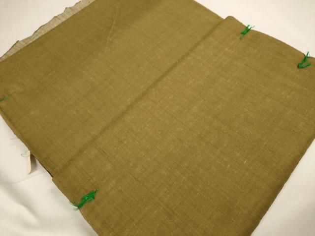 上 男性 新田 米沢織 田楽 紬 反物 着尺 アンサンブル 桑茶色 kh 6