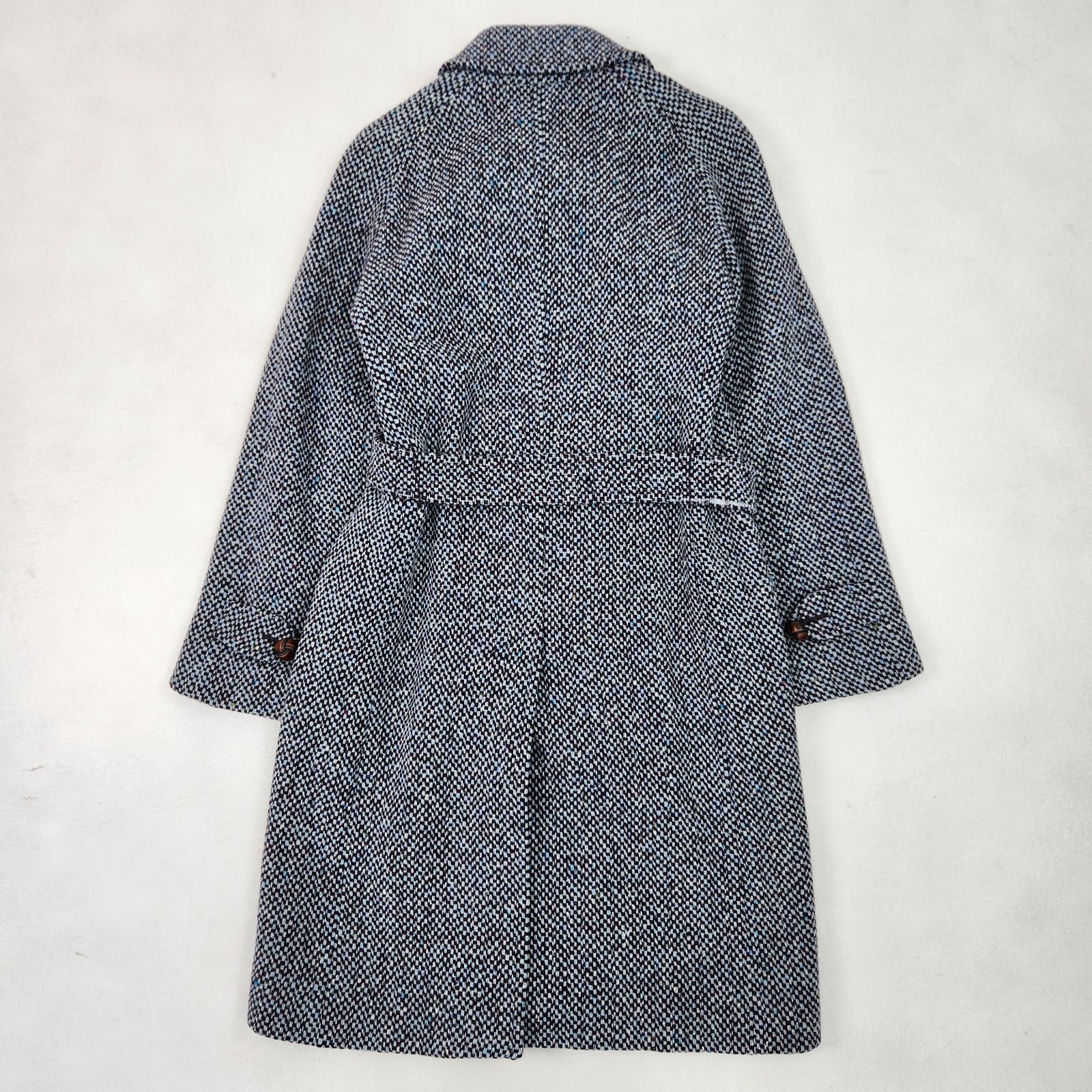 希少☆【マックスマーラ】白タグ　ツイード　ダブルフェイス　スカートスーツ　J38 マックスマーラ ベルテッドコート ツイード くるみボタン 銀タグ 38