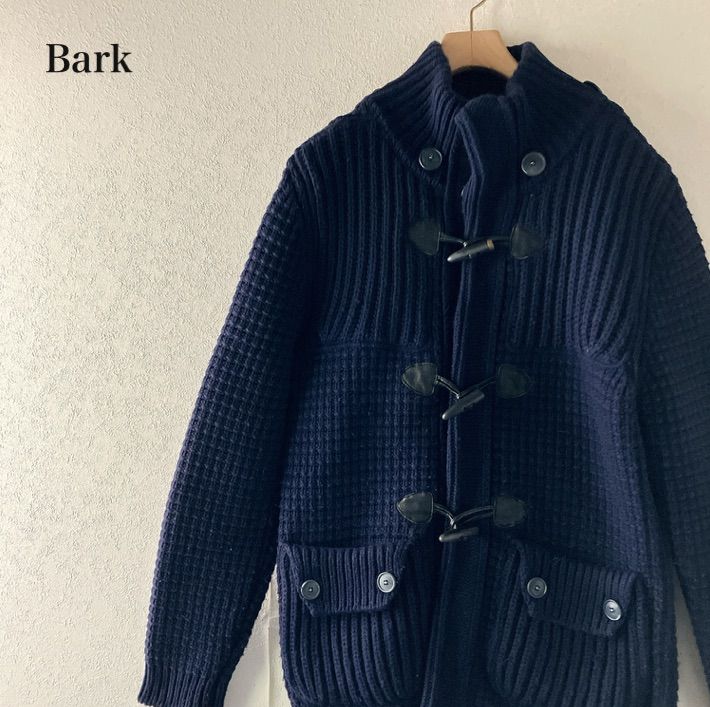 Bark バーク ニット ダッフルジャケット ネイビー S イタリア製 トグル