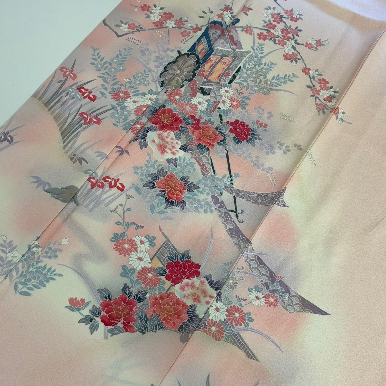 付下げ 友禅 裄67.5 上品な染め 紋無し 訪問着 正絹 着物 MK-2260