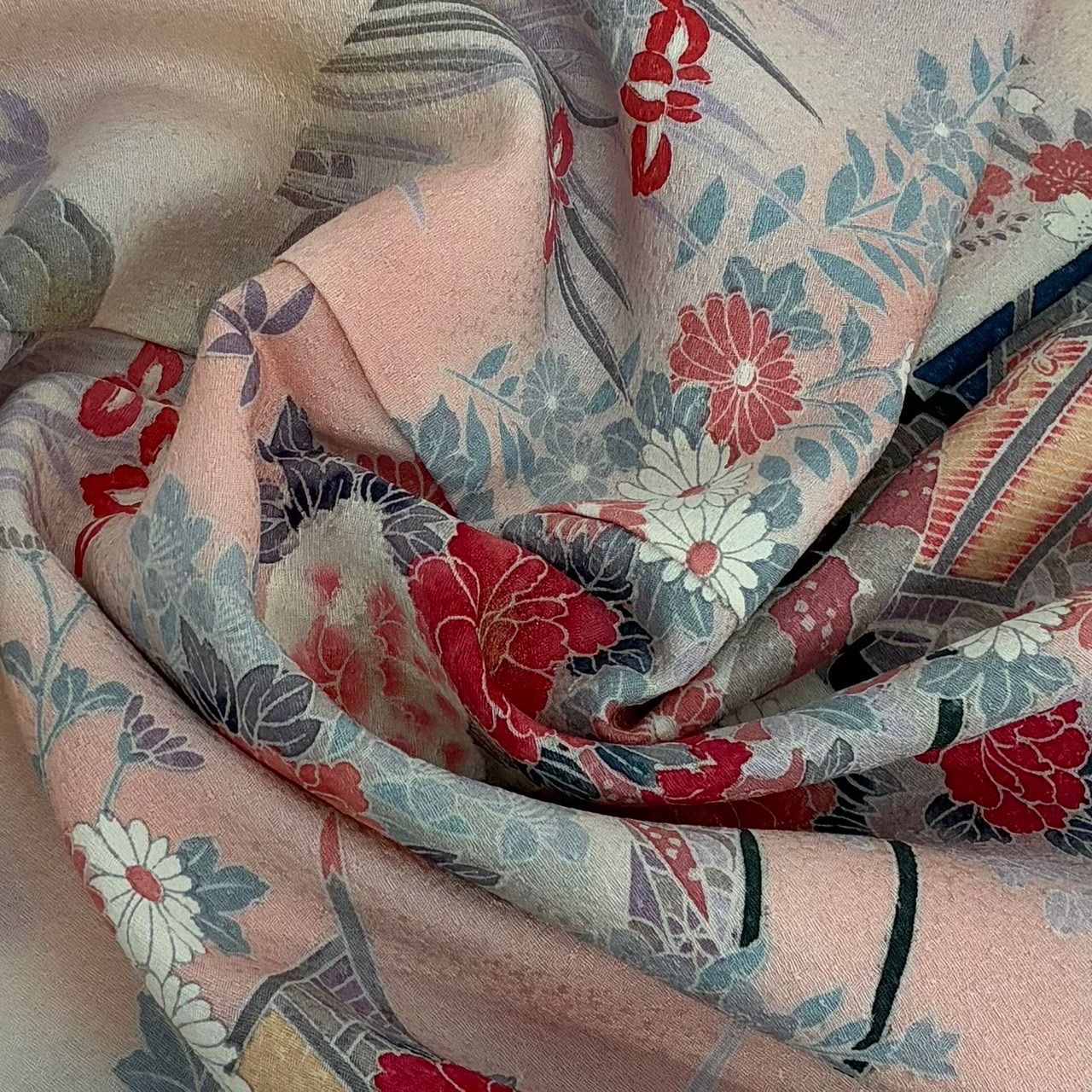 付下げ 友禅 裄67.5 上品な染め 紋無し 訪問着 正絹 着物 MK-2260