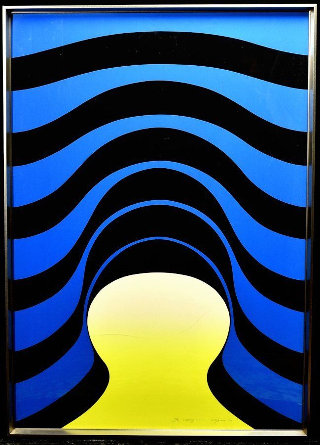 蔵C 8449 シルクスクリーン 永井一正 高鳴り 56 200 1973年