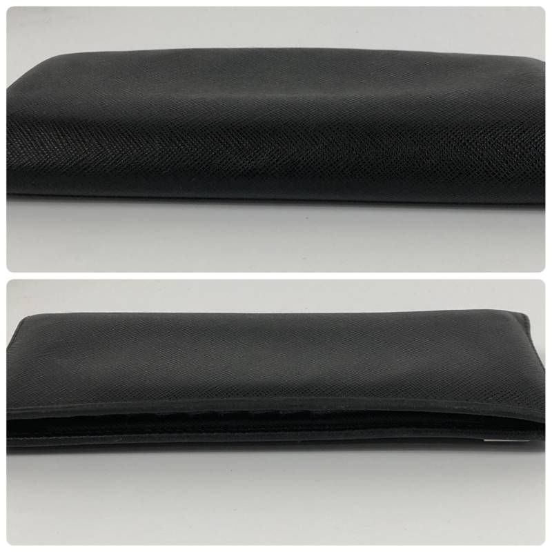  き 長財布 三角ロゴ サフィアーノ 黒色 二つ折り財布 折り財布