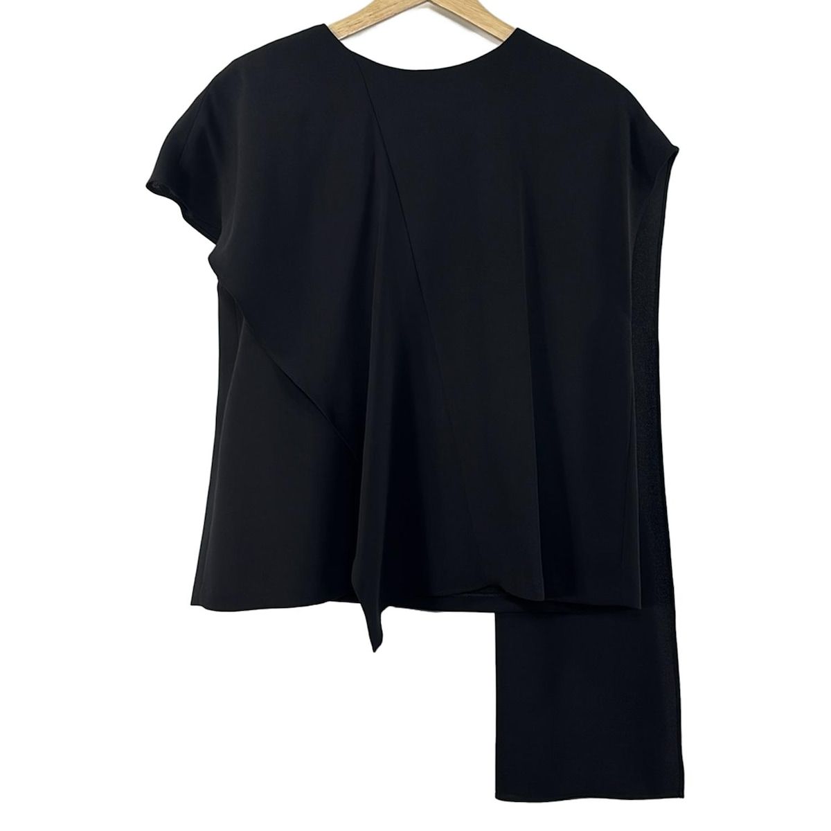 ADORE アドーア 半袖カットソー サイズ38 M レディース 黒 クルーネック 変形デザイン