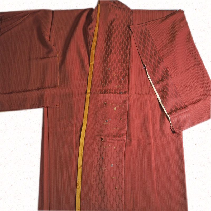 未仕立て 仮絵羽 正絹羽織 立涌縞紋