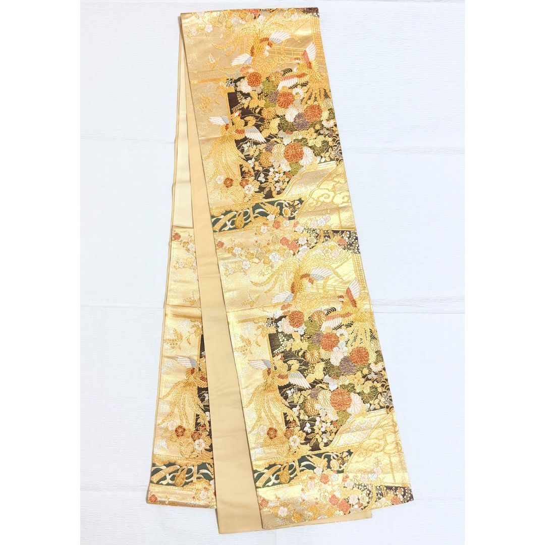 希少トールサイズ 美品 振袖6点フルセット 身丈168cm 正絹 赤×黒 雪輪