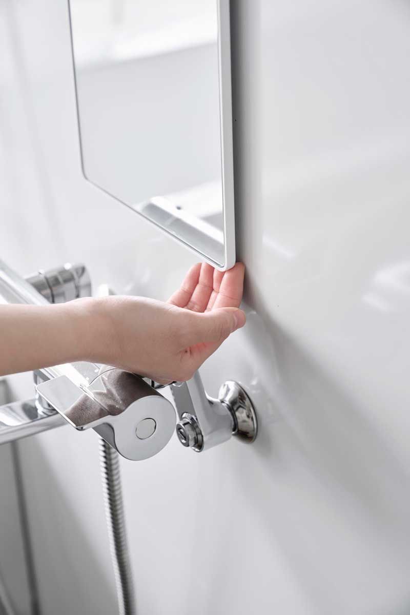 浴室ミラー 山崎実業 tower タワー マグネットバスルームミラー 角型 ロング 10308 ホワイト SPORTUS