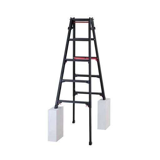 Hasegawa はしご兼用伸縮脚立 上部操作 ワンタッチバー付 ブラックシャガマンロングストローク5段RYRLB-15 1.01 1.746 m 10770