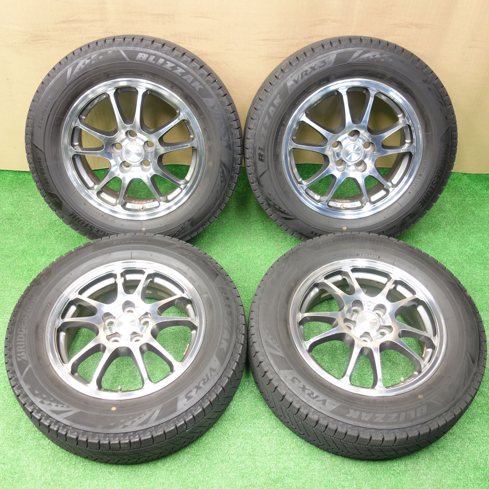 バリ溝 22年 9 5分 プリウス 等 195 65 R 15 スタッドレス ブリヂストン ブリザック VRX 3 ECO FORME エコフォルム 15インチ PCD 100 5 H ス