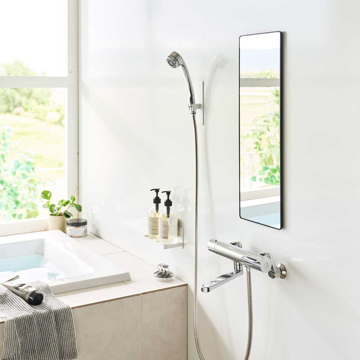 浴室ミラー 山崎実業 tower タワー マグネットバスルームミラー 角型 ロング 10309 ブラック｜ SPORTUS