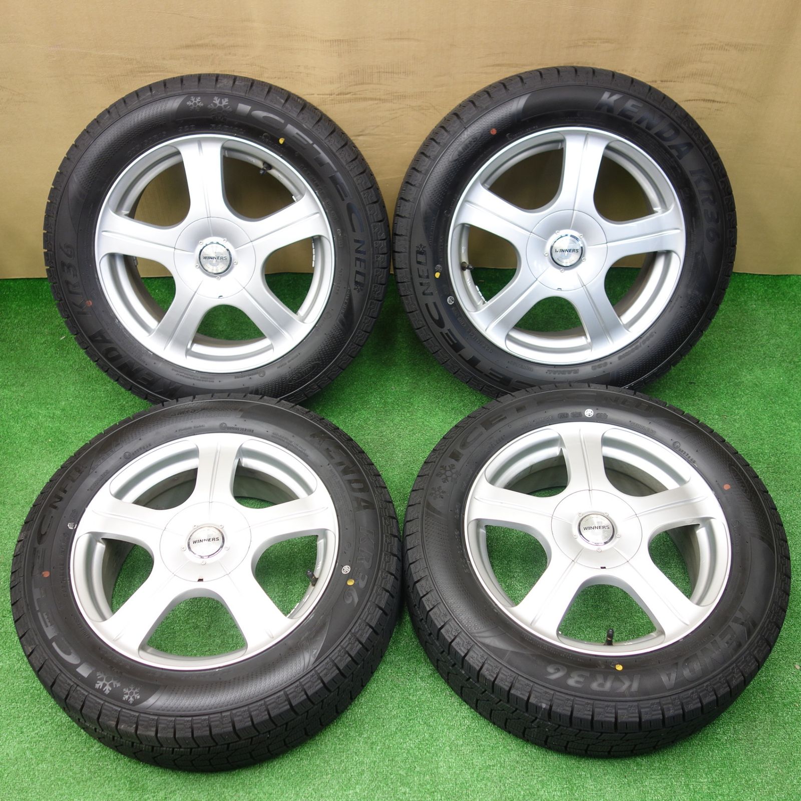 バリ溝 23年 ほぼ10分 スタッドレス 205 60 R 16 ケンダ KR 36 アイステック ネオ WINNERS ウィナーズ 16インチ PCD 100 114 3 5 H マルチ ス