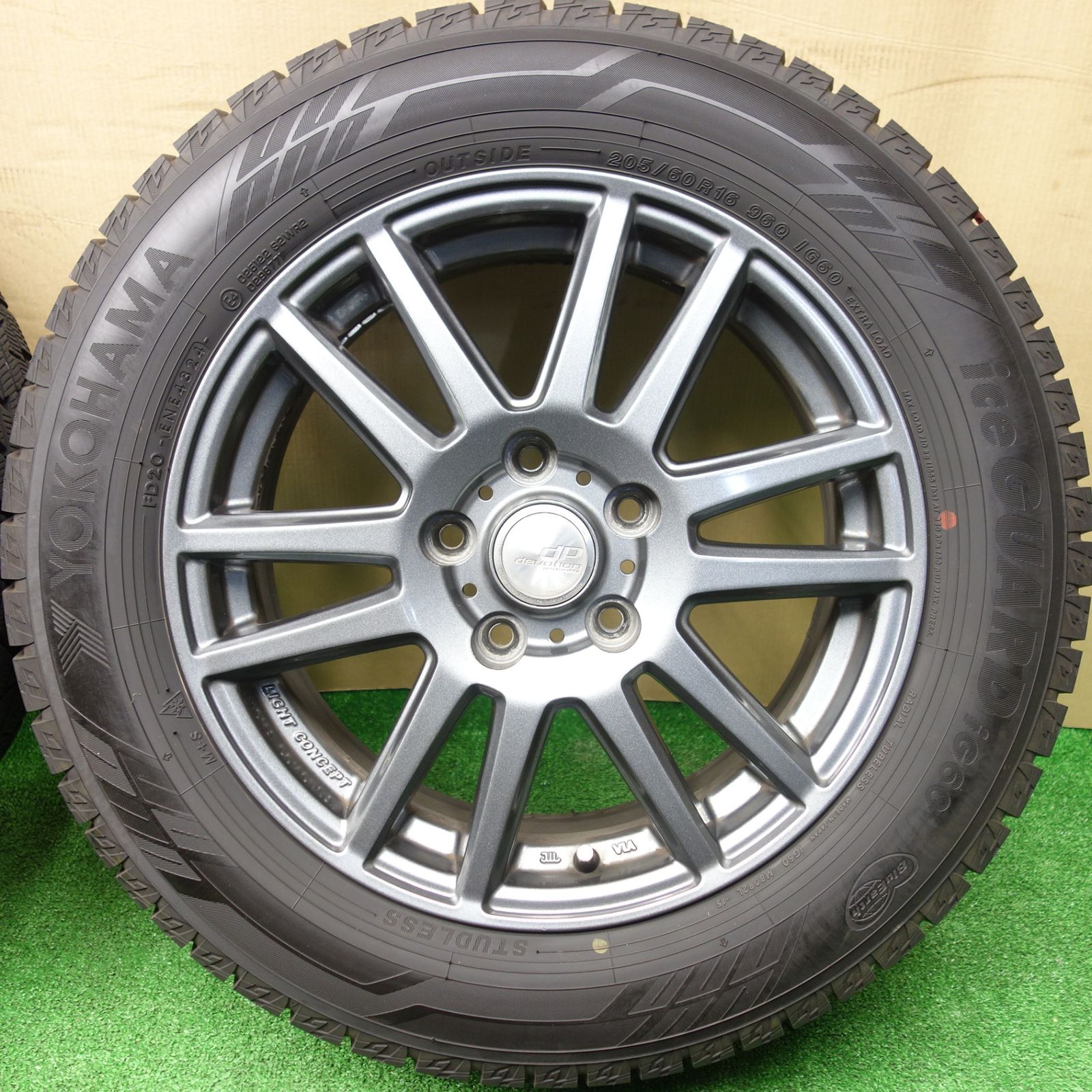  バリ溝 24年 ほぼ10分 スタッドレス 205 60 R 16 ヨコハマ アイスガード iG dP devotion デボーション 16インチ PCD 114 3 5 H ス 16インチ タイヤ ホイールセット