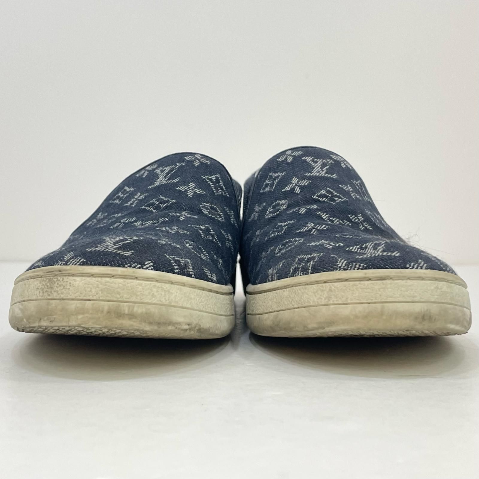 LOUIS VUITTON ルイ ヴィトン モノグラム デニム スリッポン スニーカー 靴 MS 1116 ネイビー サイズ 40