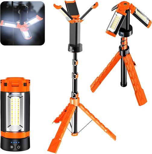 投光器led屋外充電式ライト 12000 lm超高輝度 USB充電式作業灯 ワーク PSE認証済み 10時間連続点灯三段階調光280度方向調整高度調節 スタンド付き投光器野外照明ライト 作業 工事 キ