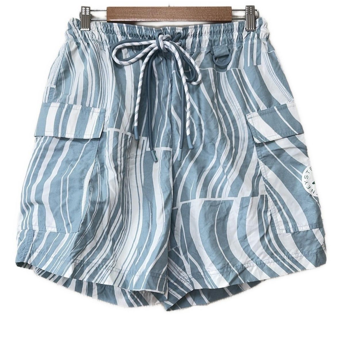 アディダスバイステラマッカートニー ショートパンツ サイズXL J レディース - ブルーグレー×白 ウエストゴム