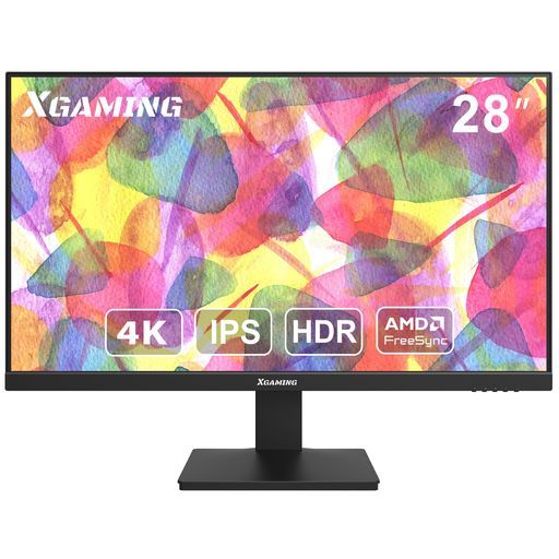 XGaming 28インチ4 kモニターUHD 60 Hz 4 msゲーミングIPSsRGB AMDFreeSync HDR ブルーライト低減 HDMI 2.0 x 2 DP 1.4 フレームレス VESA対応PCモニター