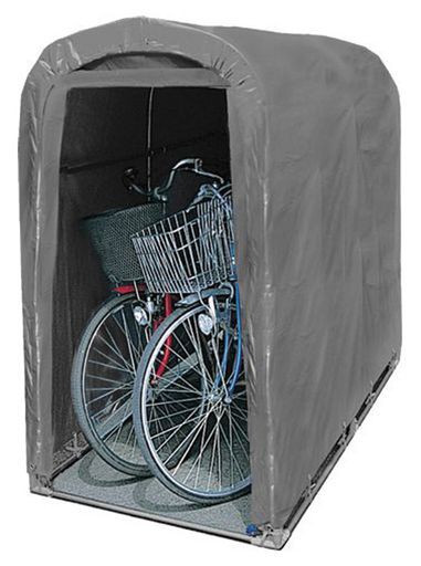 Nan aCorporation サイクルハウス2台用GU本体一式グレー自転車バイク農機具倉庫収納庫