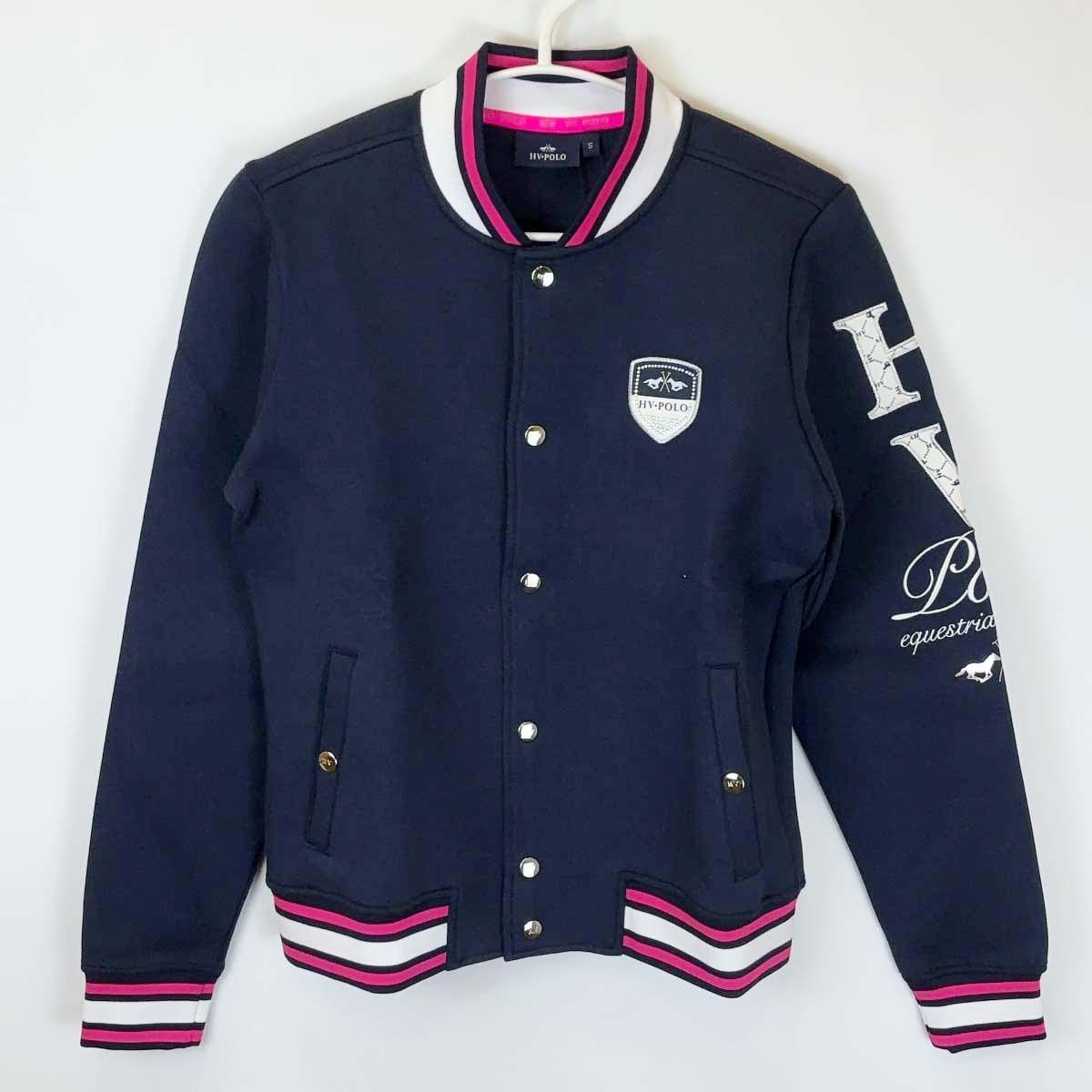 HV POLO ボタンジャケット Sweater Button-up Chessy S ネイビー 121199 レディース 乗馬 馬術