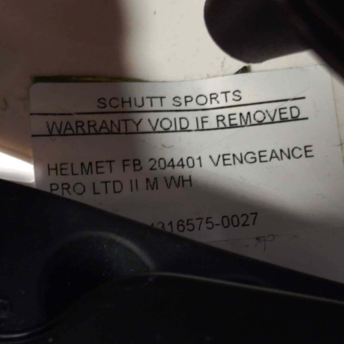 シャット Schutt ヘルメット VENGEANCE LTD II M ホワイト アメフト 