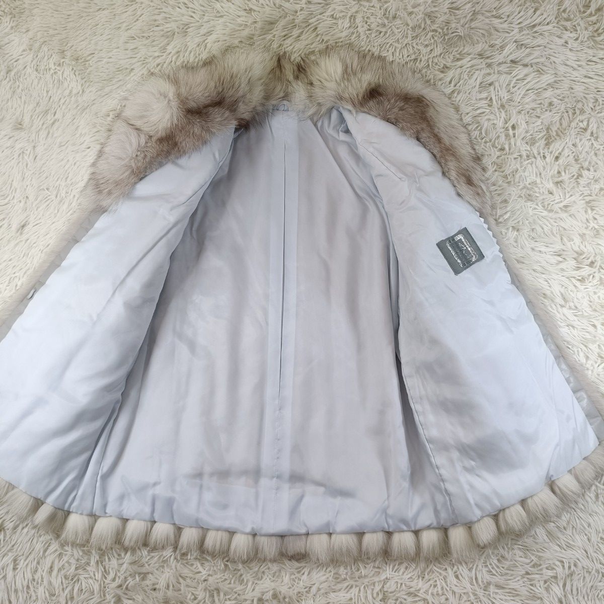 高級サガフォックス 本毛皮 フォックス ブルーフォックス ハーフコート