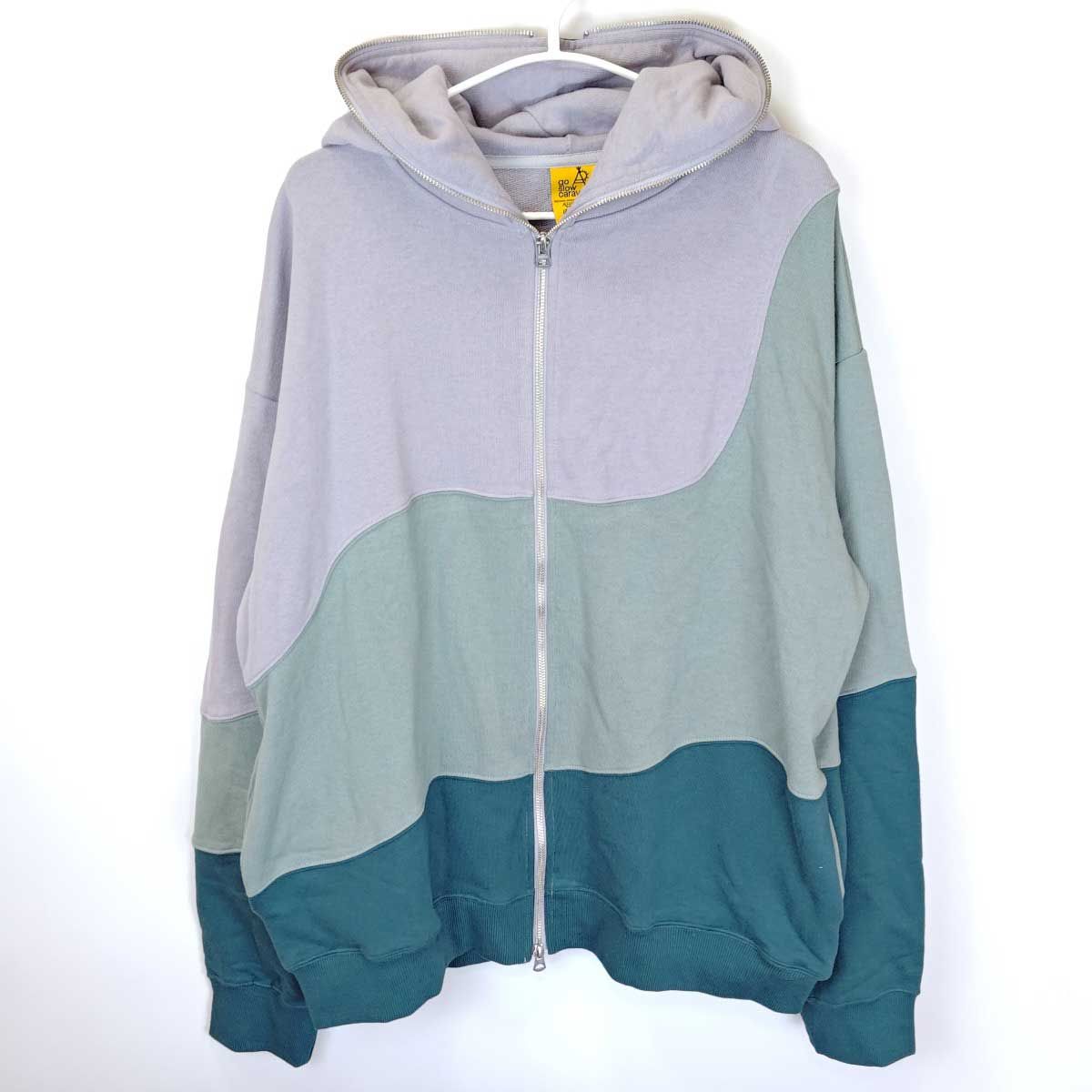 未使用】Go slow caravan クレイジー 切り替え フルジップパーカー S 未使用】Go slow caravan クレイジー 切り替え フルジップパーカー S