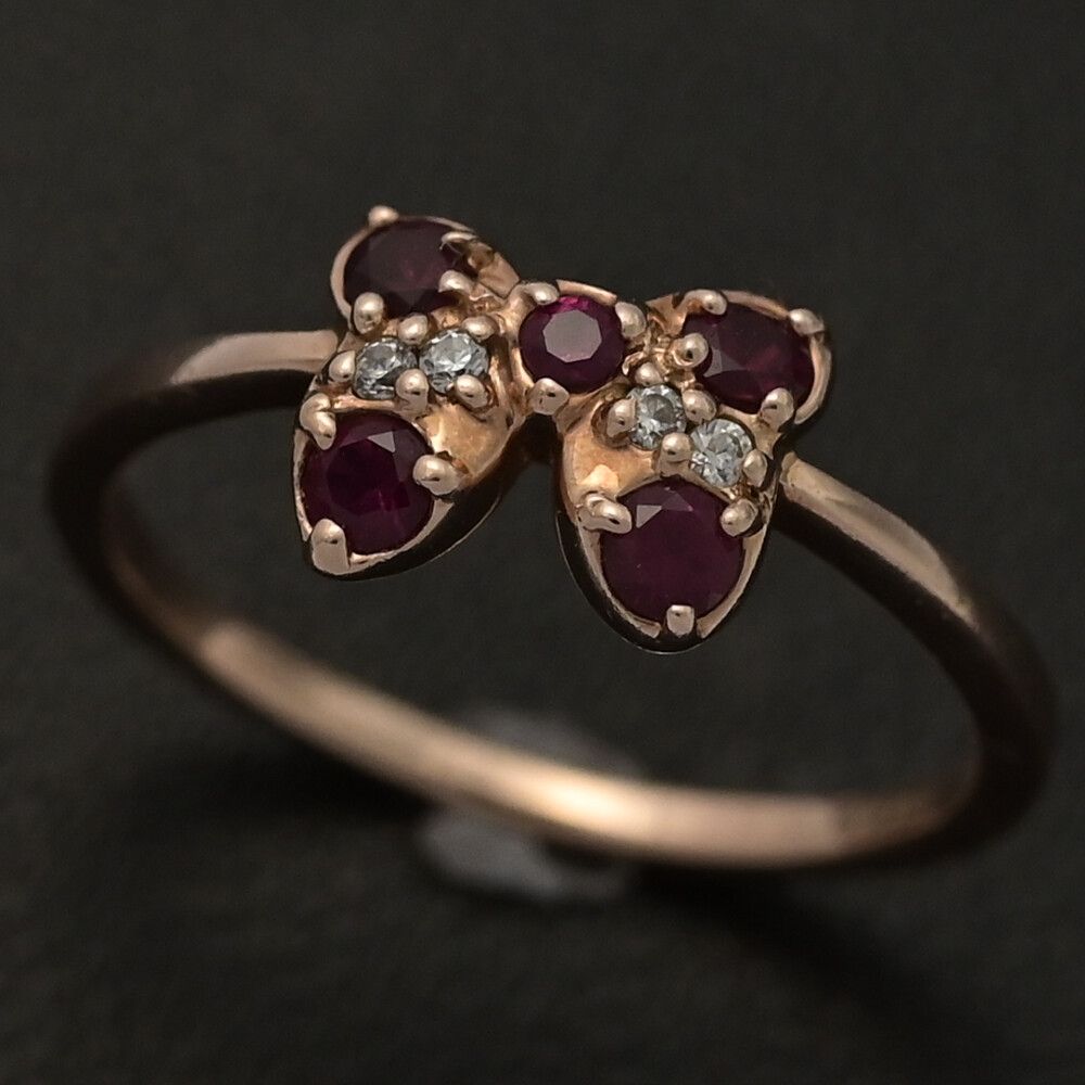 Disney ディズニー 5 P･ミニーモチーフ ルビー･ダイヤモンドリング･指輪 K 10 PG 416-1.0 g 3号 43 ピンクゴールド 翌日配送可 ♀ A レディース 599601