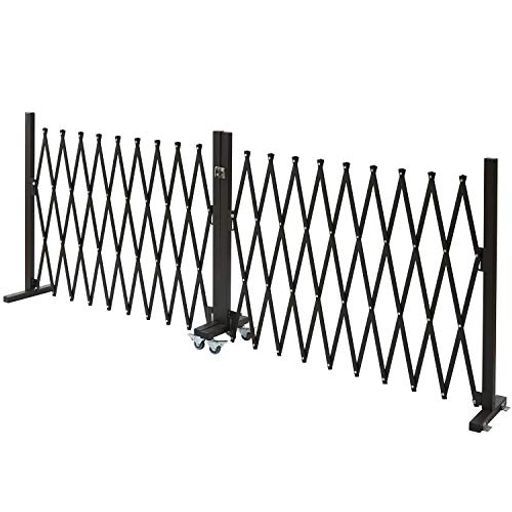 ガーデンマスター Gardenmaster 伸縮フェンス5 mキャスター付きアルミ製アコーディオンフェンス目隠しフェンスアルミルーバー衝立屋外駐車場玄関組立簡単安全柵防犯対策ガーデンマスター