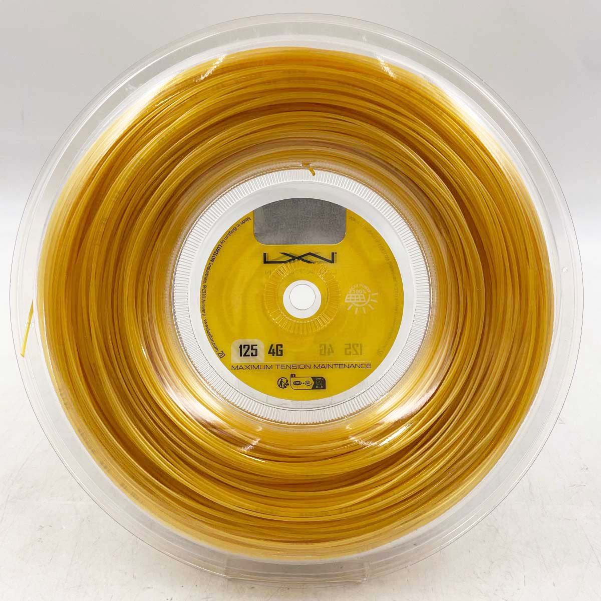 LUXILON ルキシロン 4 G リール reel 125 硬式 テニス ポリエステル ストリング ガット 200 m ロール ゴールド 1.25 mm