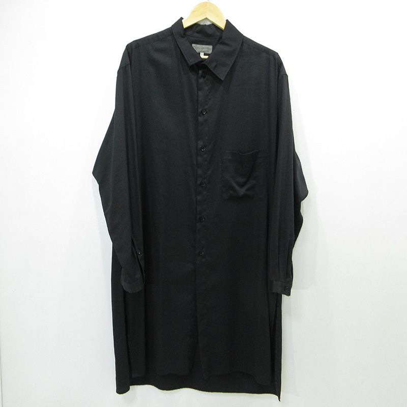 Yohji Yamamoto POUR HOMME ヨウジヤマモトプールオム 長袖シャツ ロングシャツ HZ B 67 006 ブラック サイズ 2 108