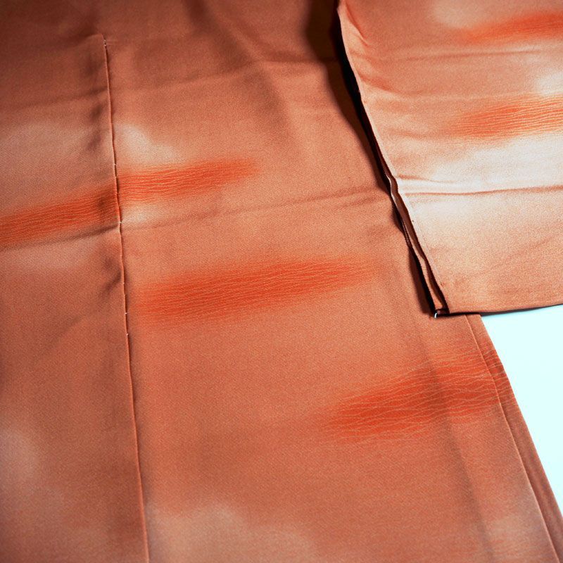 正絹羽織 雲取り暈しに花丸文刺繡 未仕立て 仮絵羽