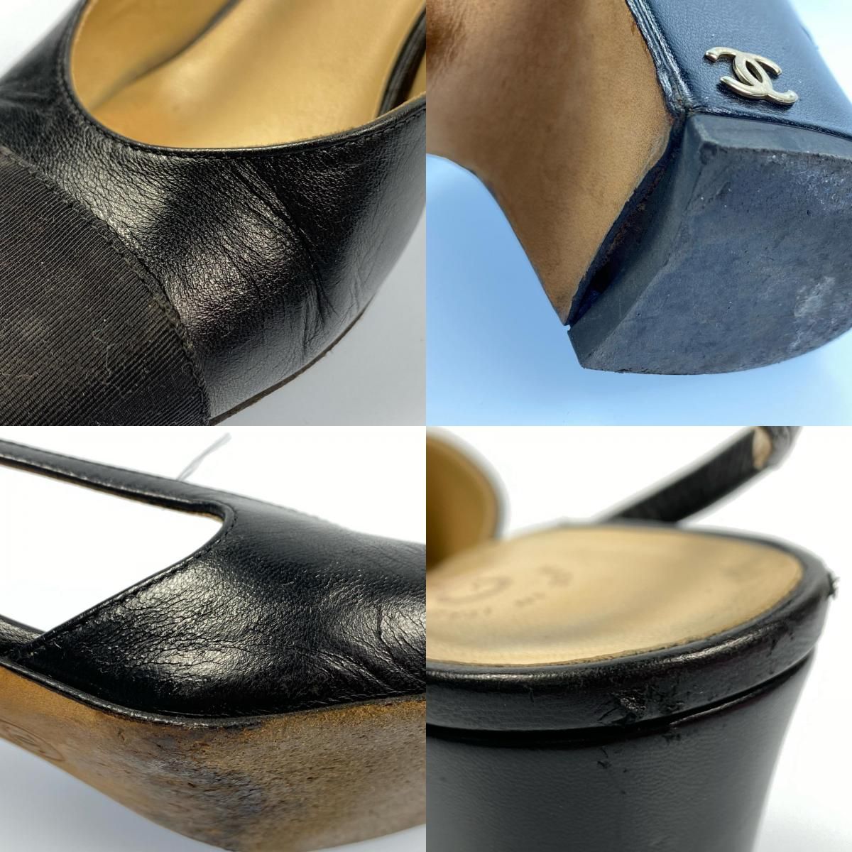  CHANEL シャネル パンプス スリングバックシューズ G 31318 EU 36.5 135 ハイヒール パンプス パンプス