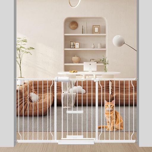 エルフベビー FairyBaby ベビーゲートペットドア付き猫ドア付きペットゲート犬猫ゲート猫用ゲート階段上犬すり抜け防止突っ張り式高さ78 cm扉開閉式穴開け不要赤ちゃんゲートビデオ付き二