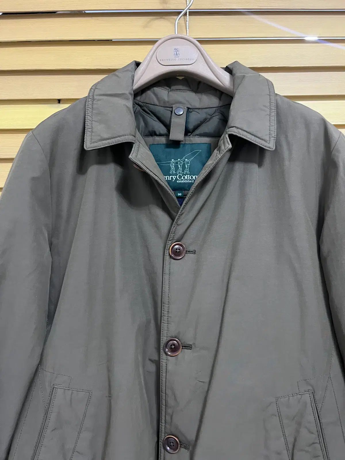 Henry Cotton s ユニセックス カーキ ワークジャケット ダウンコート 90