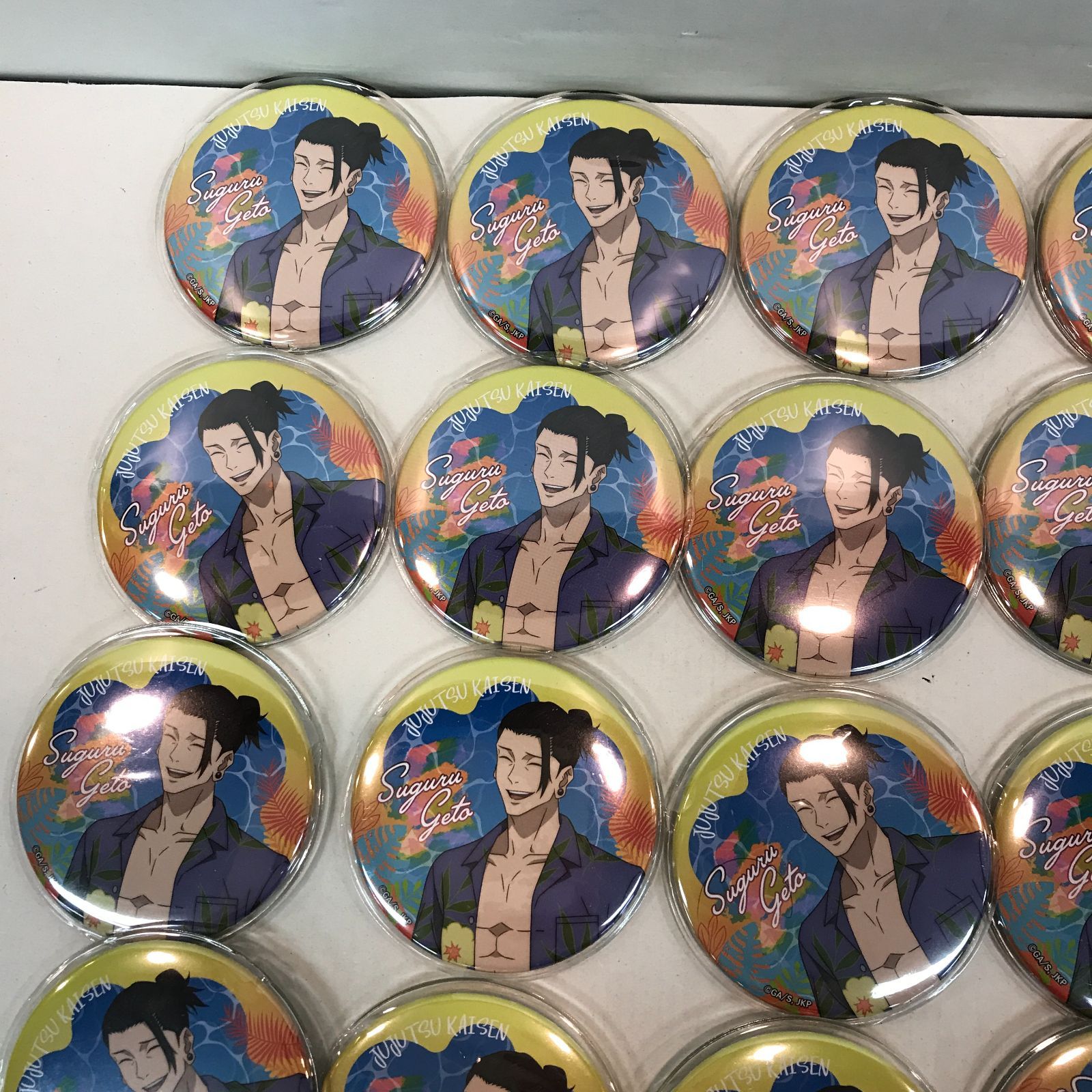 八戸第2-60-623】 呪術廻戦 夏油傑 缶バッジ 大量 まとめ 中古品