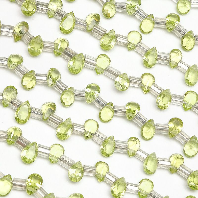 ペリドット ペアシェイプファセットカット 5×3mm［プレミアムカット