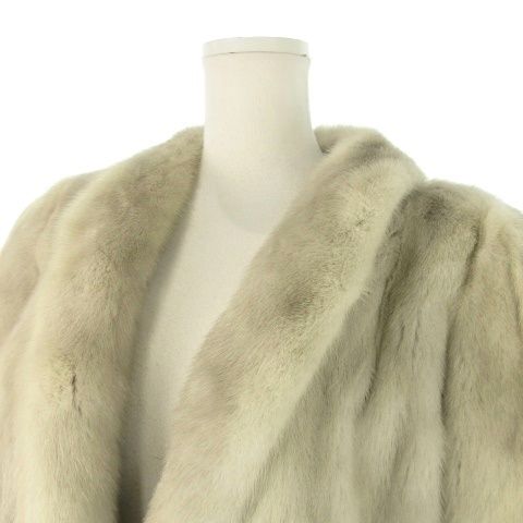 ノーブランド ファーコート ショート丈 ショールカラー サファイア