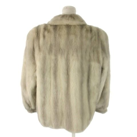 ノーブランド ファーコート ショート丈 ショールカラー サファイア