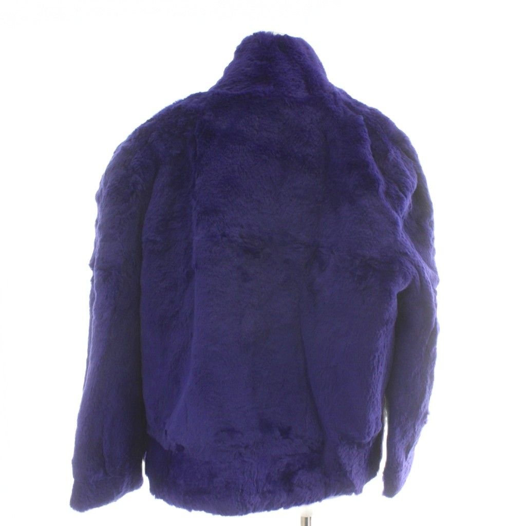 ノーブランド ファーコート アウター ミンク 毛皮 紫 パープル ショート丈 シェアードミンク PP GY 18
