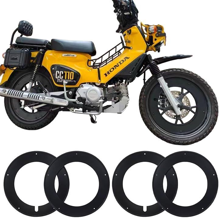 motokagura Kagura motorsCC 110 クロスカブ50 ホイールカバー 17インチ スチールブラック艶消し セット ステンレスボルト付き 街乗り ツーリング カスタムパーツ