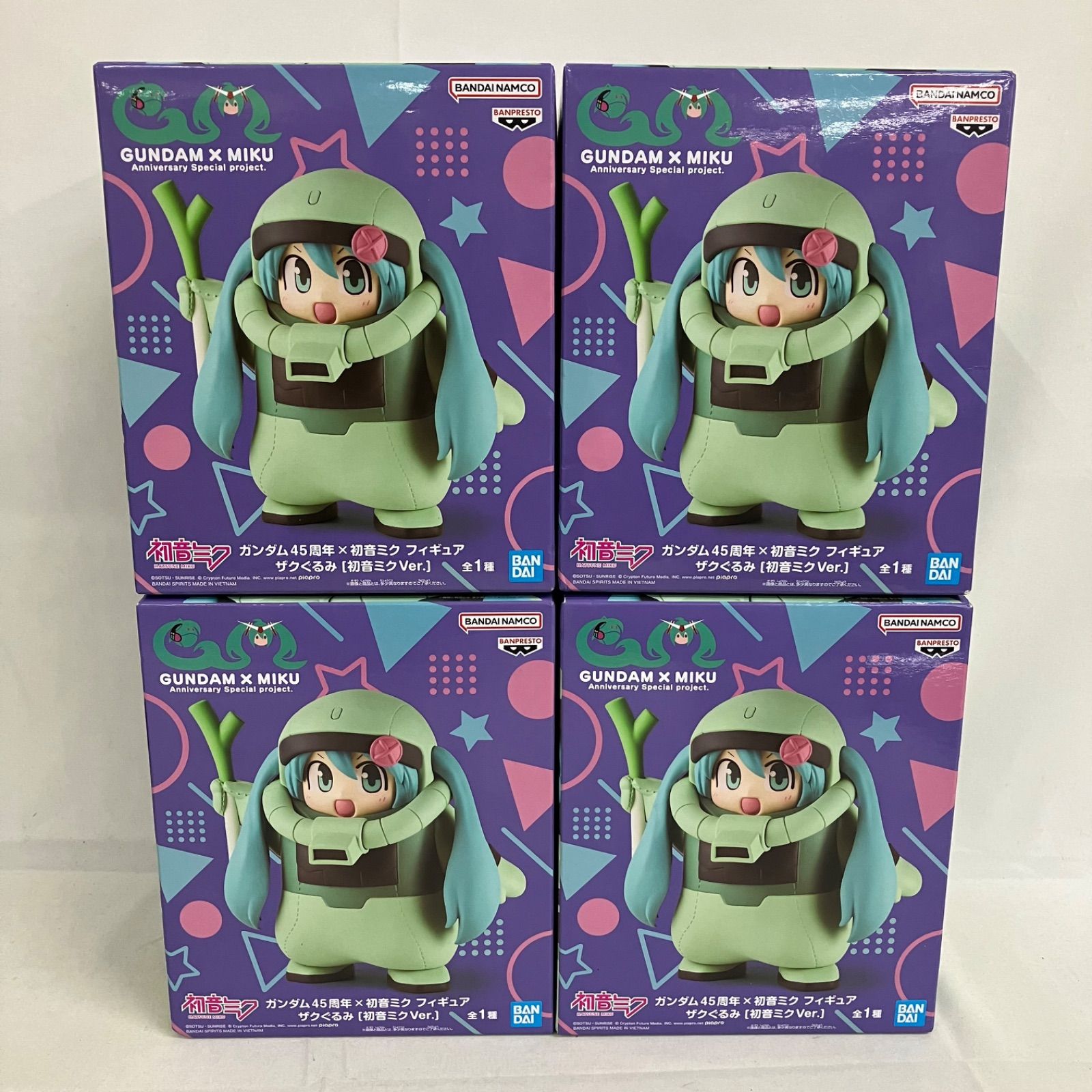 未開封 初音ミク ガンダム45周年×初音ミク ザクぐるみ フィギュア 4個