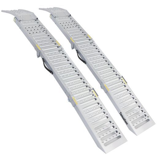 Temushomバイクスロープ三つ折り長さ200 cm 幅25 cm耐荷重500 kgカースロープ滑り止めラダーレールバイクラダーレールバイクアルミブリッジ四輪バギー耕運機積載荷物運搬軽トラピックアップ用2