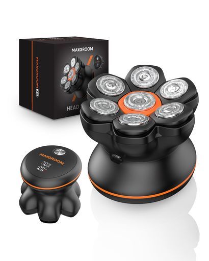 スキンヘッド用シェーバー7 Dスキンヘッドシェーバーマグネット着脱式7000 RPM高速モーター電動シェーバーメンズIPX 6防水乾湿両用回転ひげそり髭剃りスキンヘッド用バリカンLEDディス