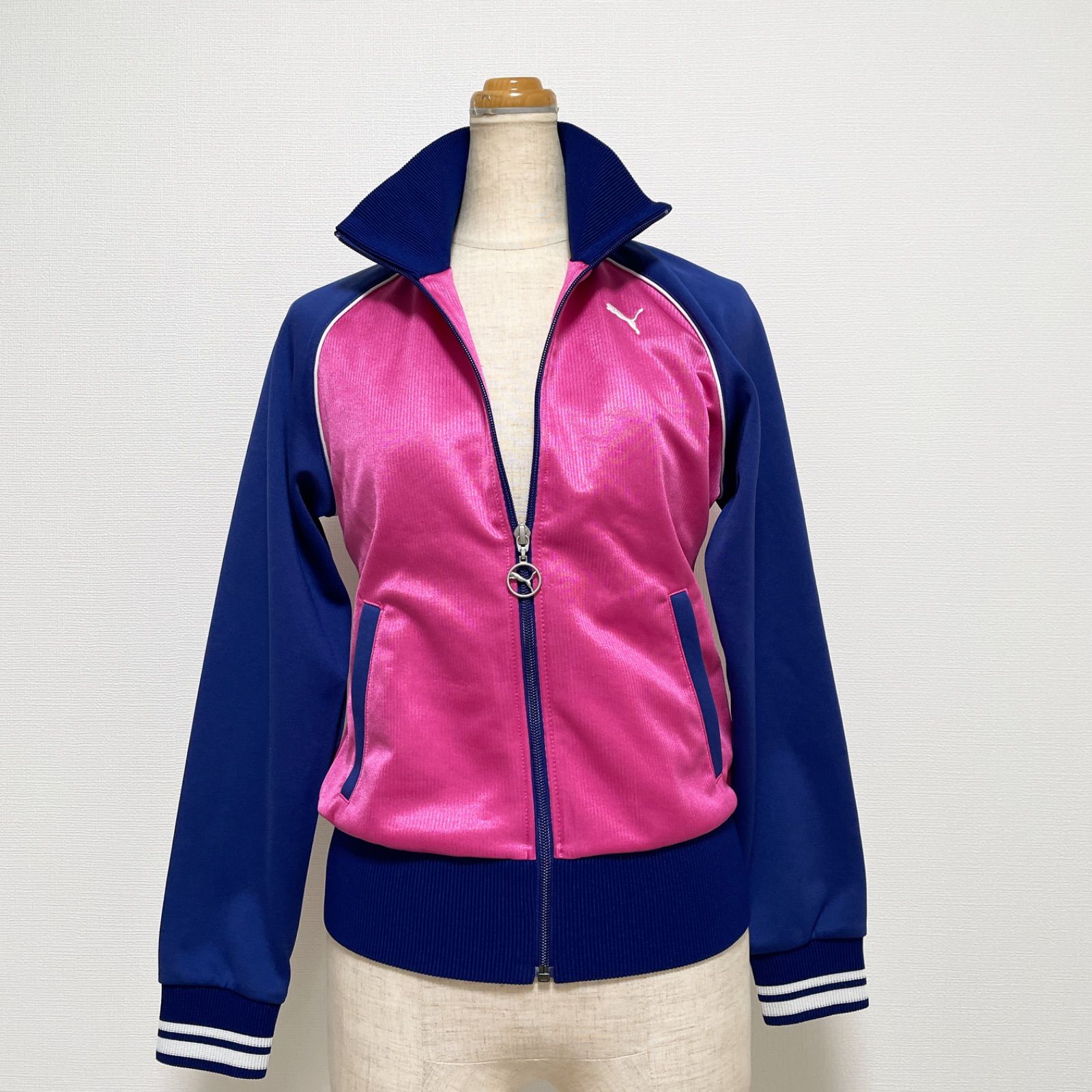 PUMA プーマ トラックジャケット ジャージ ロゴ 刺繍 ピンク ブルー 好